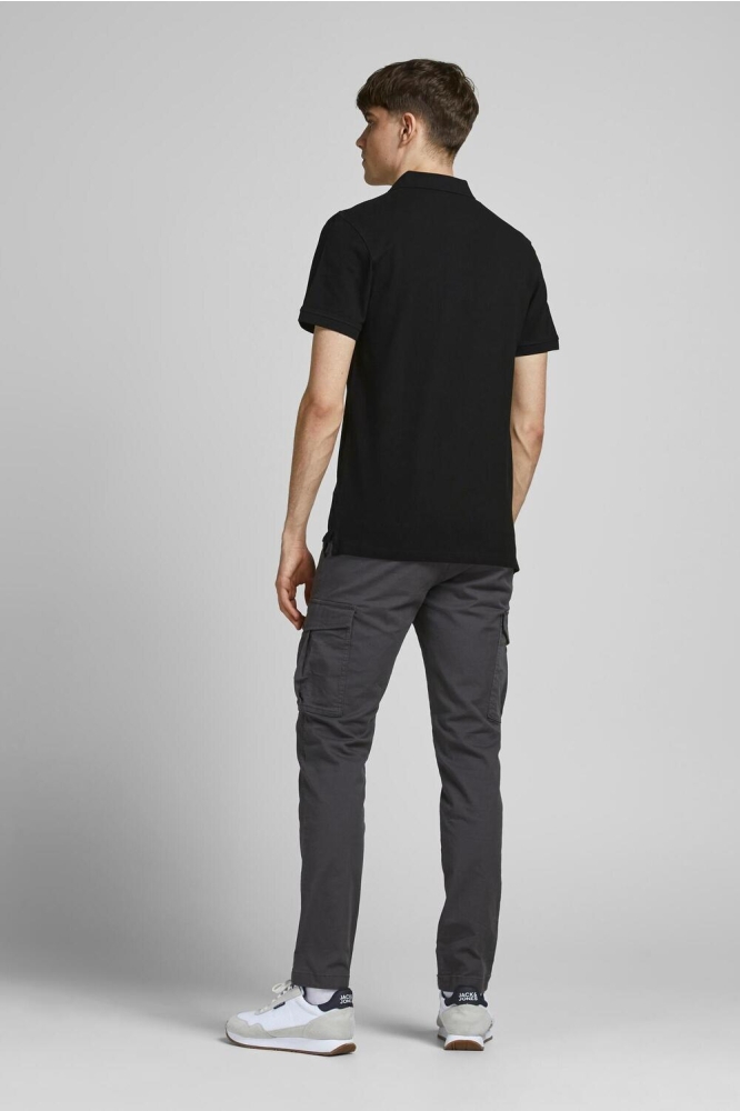 JJEPAULOS POLO SS NOOS 12136668 BLACK/TONAL/BLAC